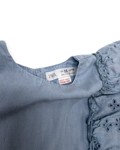 Vestido Ganga Bordado 4-5 Anos