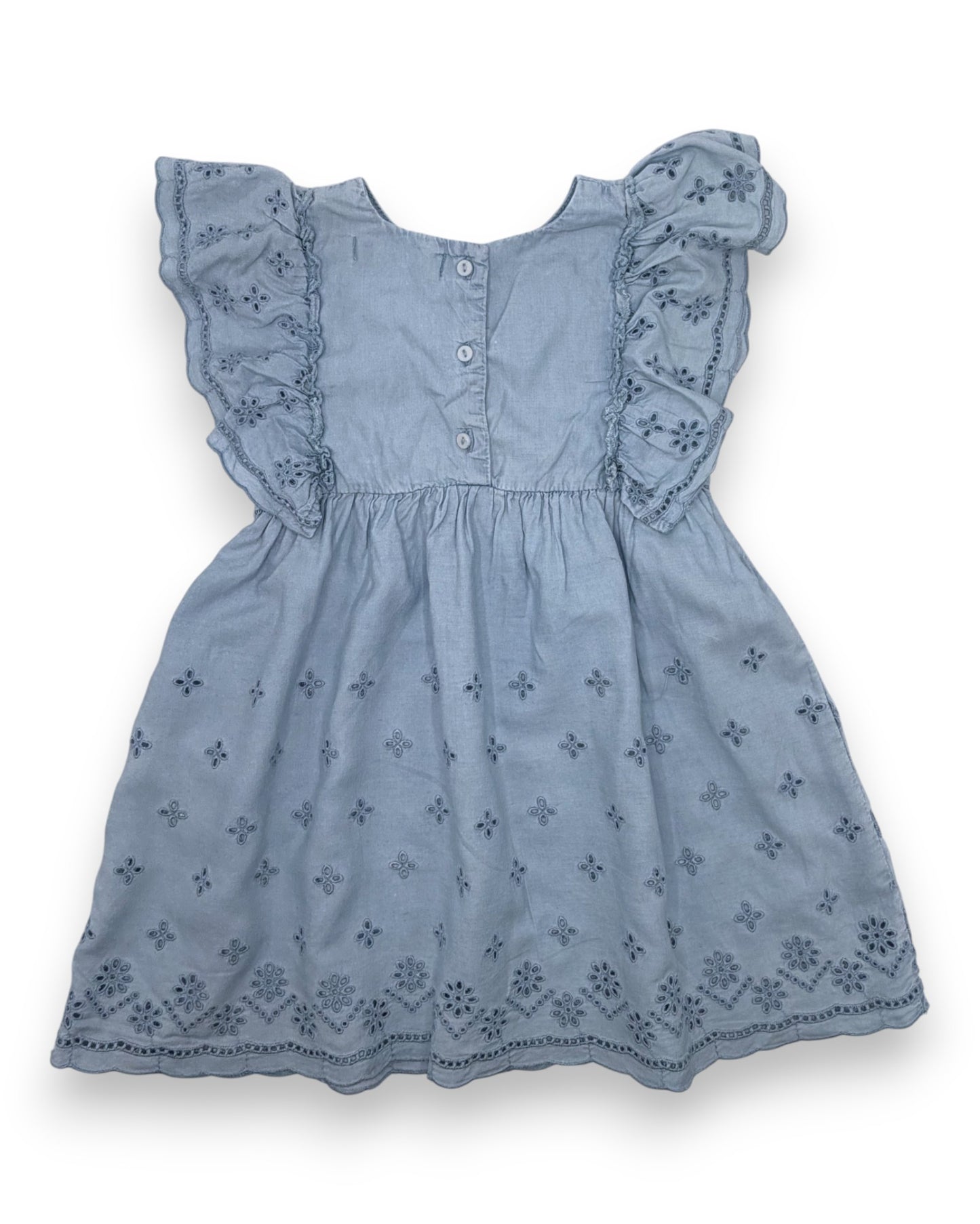 Vestido Ganga Bordado 4-5 Anos