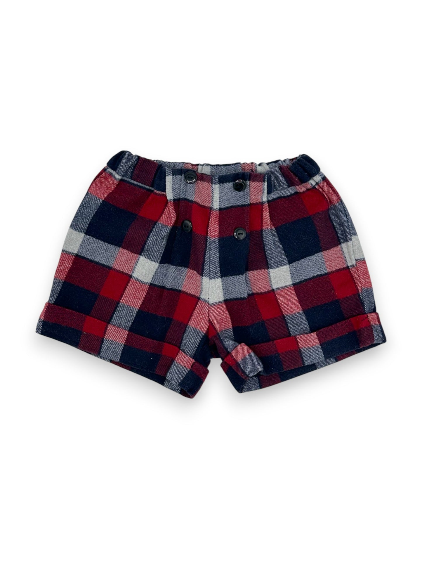 Plaid Flannel Shorts 12 Months