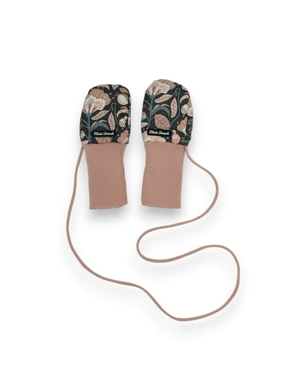 Luvas Rosa Floral 0-12 Meses