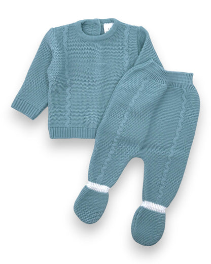 Blue Knit Set, 3 Months