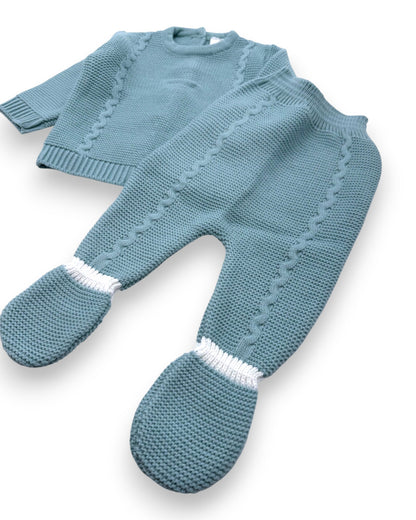 Blue Knit Set, 3 Months