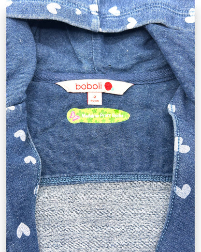 Sweater Azul Corações 2 Anos