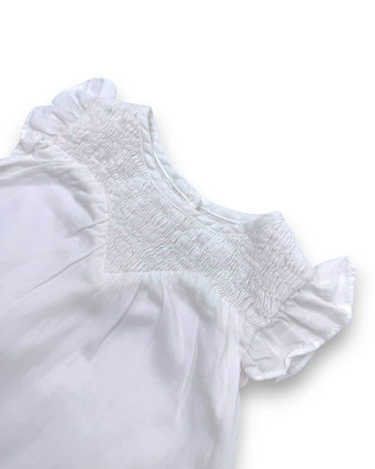 Conjunto Vestido e Tapa Fraldas Branco 6 Meses