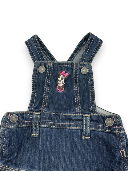 Vestido Jardineira de Ganga Minnie 6-9 Meses