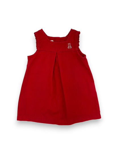 Vestido de Ganga Vermelho 3-6 Meses