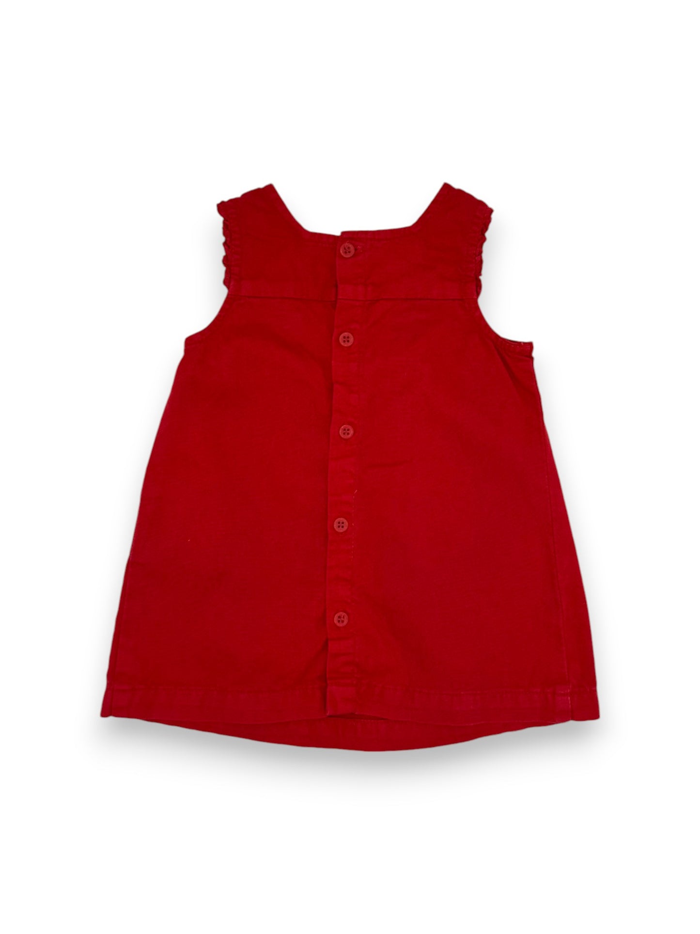 Vestido de Ganga Vermelho 3-6 Meses