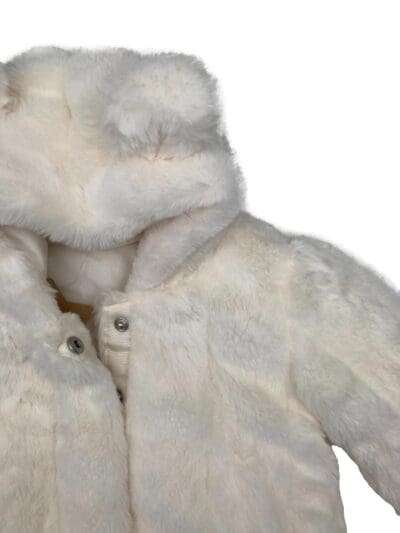 casaco de pelo branco menina 3-6 meses - petit fox