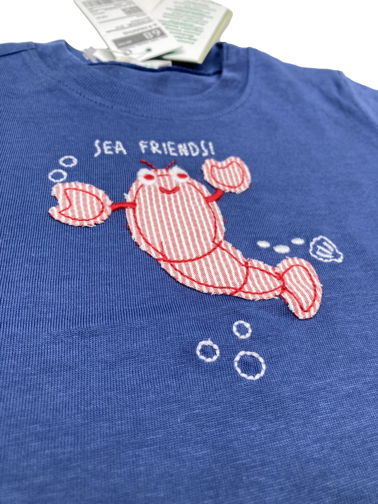 T-Shirt Sea Friends 6-9 Meses - BENETTON - Petit Fox